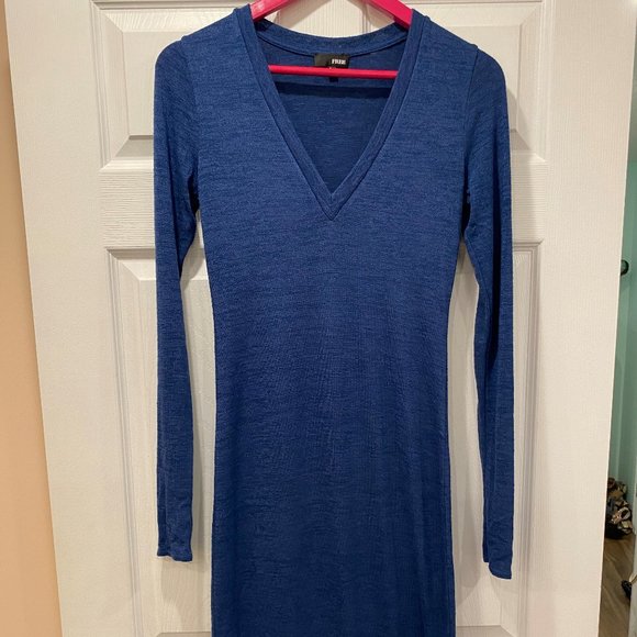 Royal Blue Long-Sleeve Dress - Picture 1 of 3